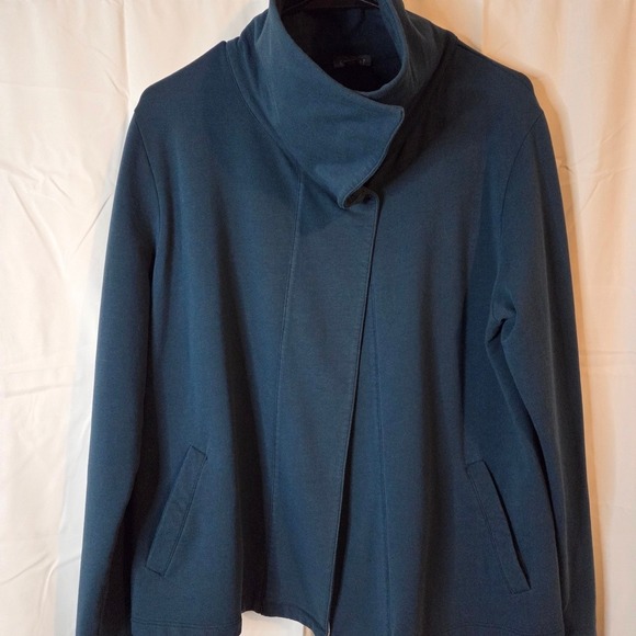 Lilla P Deep Blue Women's Cotton Blend Blazer Size L - Picture 6 of 12